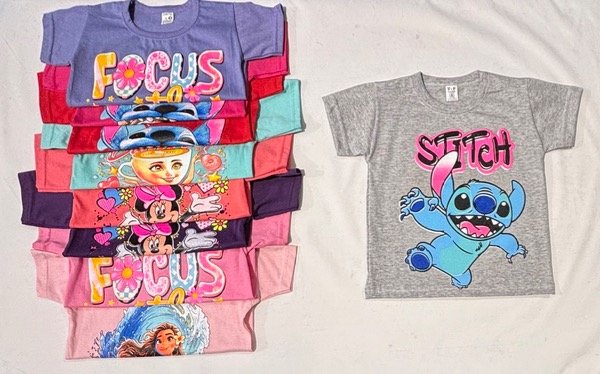 Producto - REMERAS ALGODÓN NIÑA CON ESTAMPA PERSONAJES