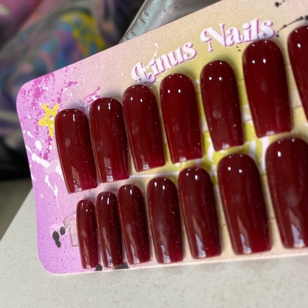 Producto - Press on cuadradas Marrón rojizo