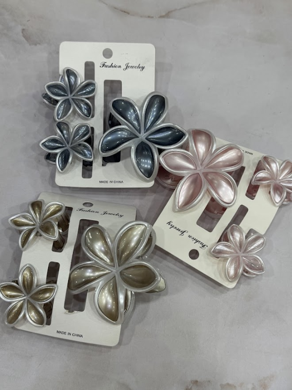 Producto - Broche para cabello flores en set x3