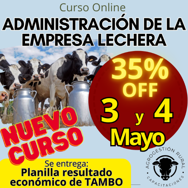 Producto - Curso Online: Administración de la empresa lechera (tambo)