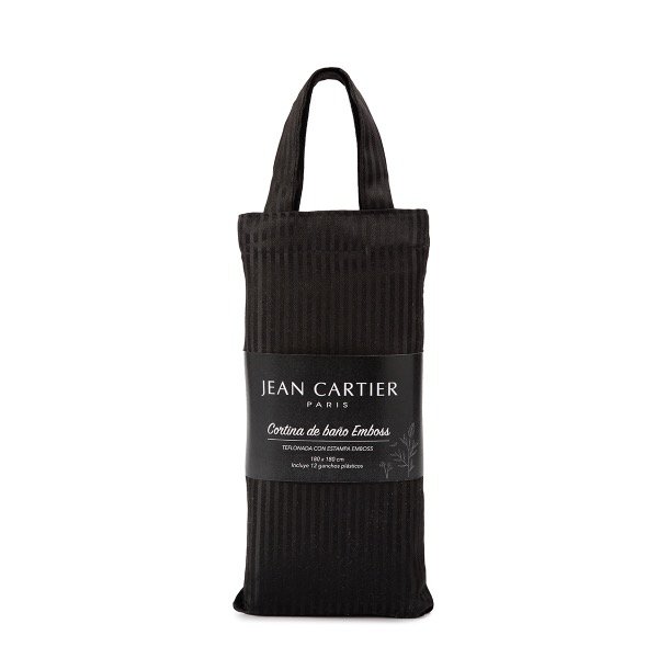 Producto - CORTINA DE BAÑO TEFLONADA NEGRO + 12 GANCHOS PLÁSTICOS - 2