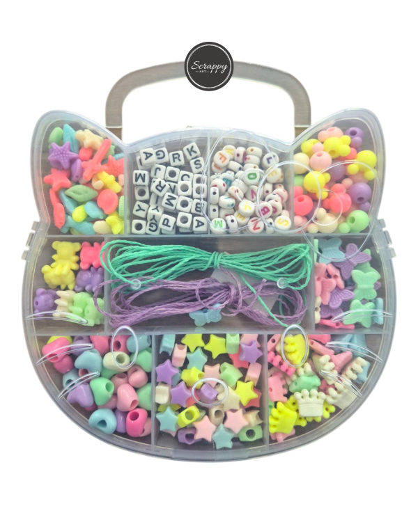 Producto - Kit Bijou Cajita Infantil Armar Pulsera Y Collares - Hello Kitty