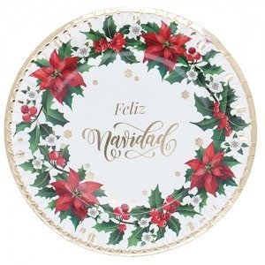 Producto - Plato poli papel "feliz navidad" x6