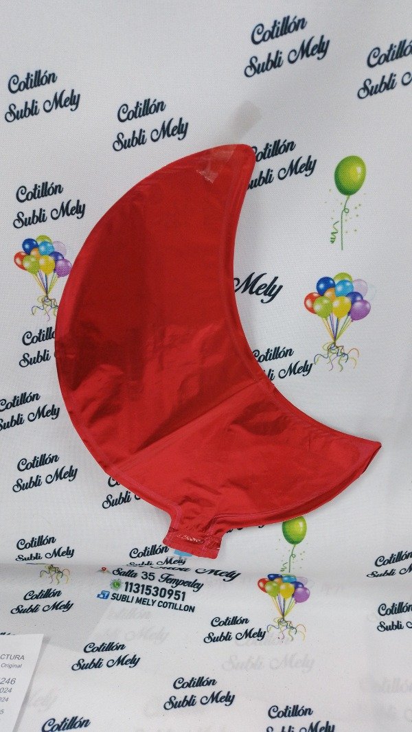 Producto - GLOBO FORMA DE LUNA DE 25CM COLOR ROJO
