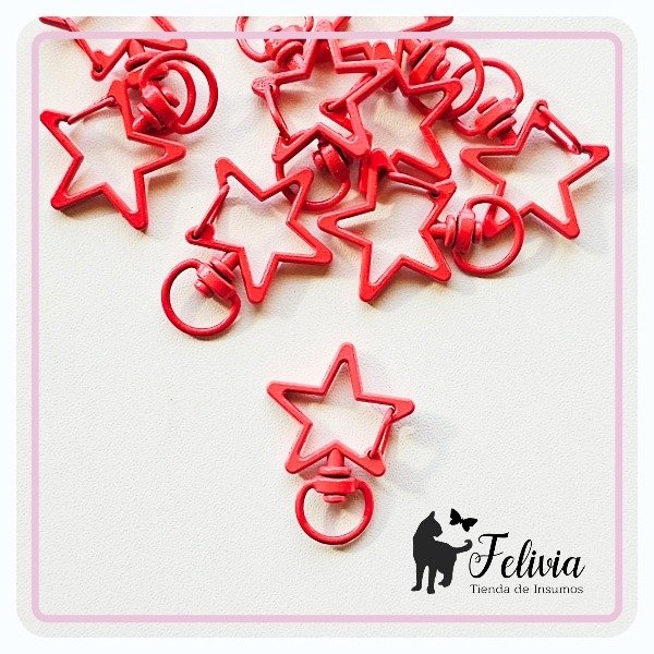 Producto - Mosquetón de metal estrella. Rojo - 0