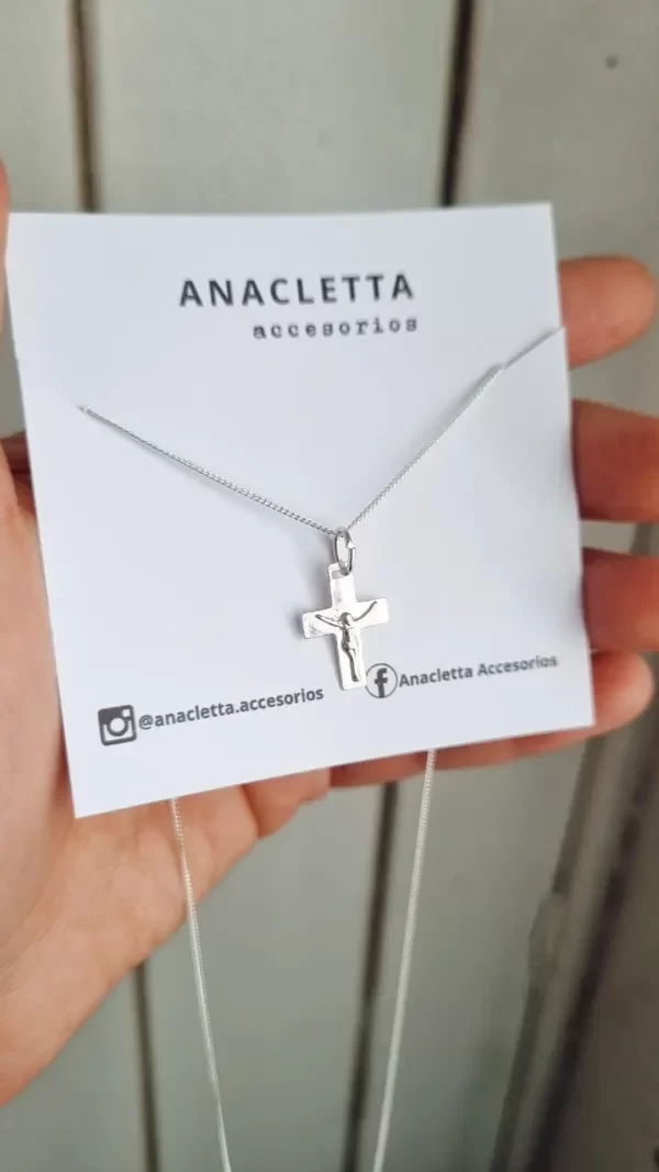Producto - Gargantilla cruz con cristo plata 925