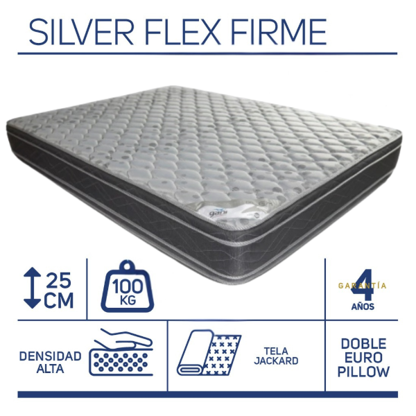 Producto - Colchon 2 plazas Espuma (1.40 x 1.90) Silver Flex