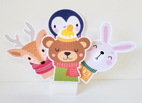 Producto - Animalitos de Invierno Cake Toppers Grandes - Adorno Para la Mesa - Modelo 1