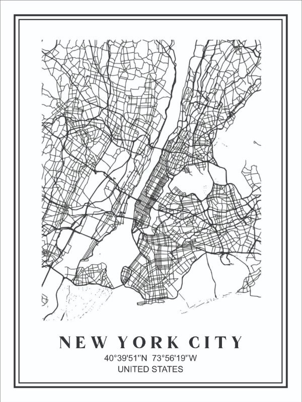 Producto - Mapa Nueva York -Lamina digital