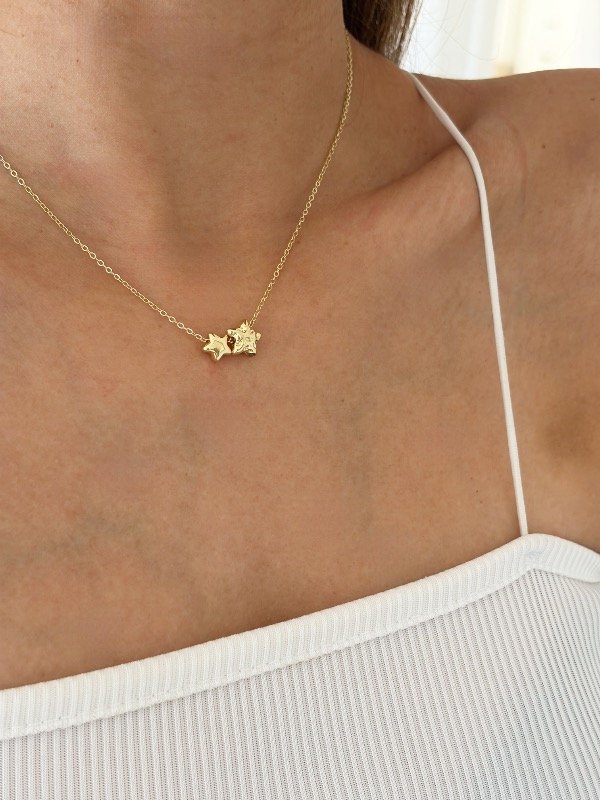 Producto - Collar doble estrellita (dorado)
