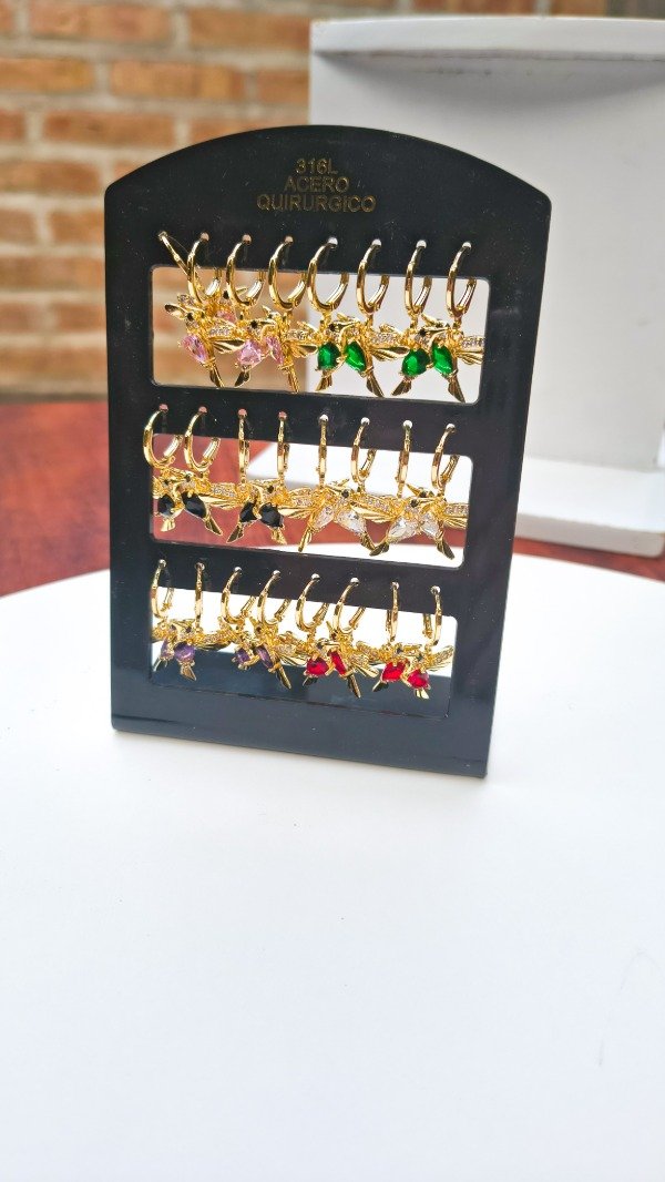 Producto - Argollitas de Colibrí con gema