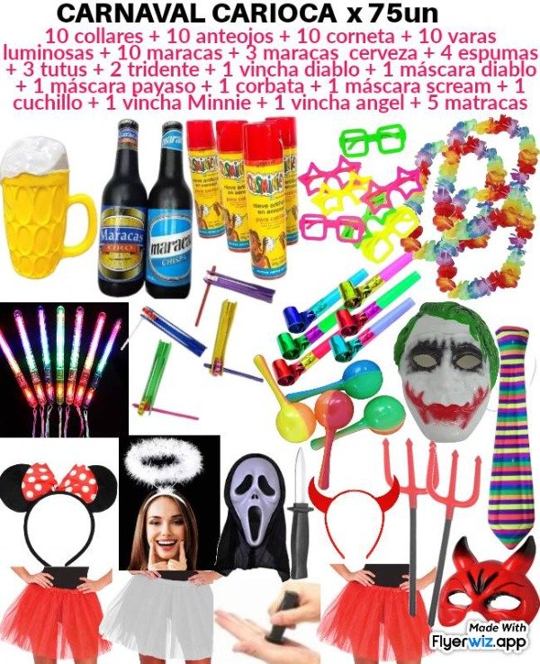 Producto - Combo carnaval carioca pro x 75 un