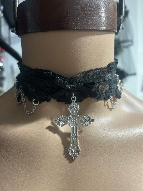 Producto - choker puntilla cruz cherry blossom