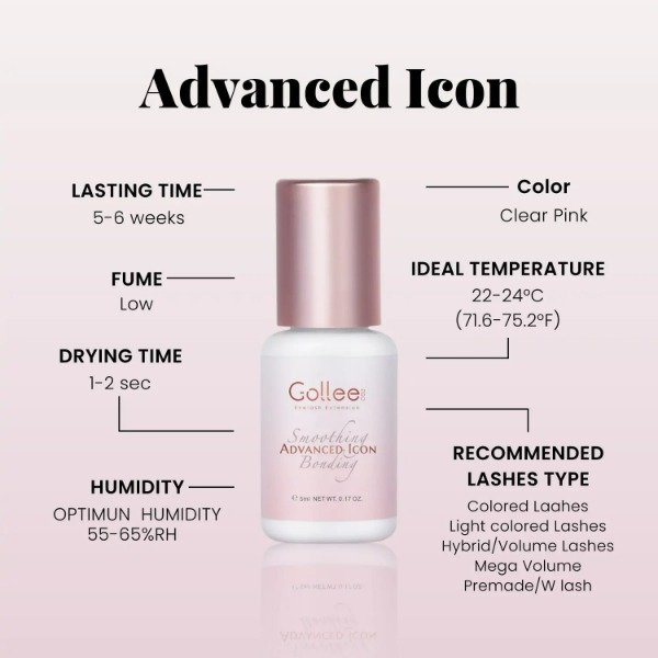 Producto - ADHESIVO ADVANCE ICON ROSA TRANSPARENTE - GOLLEE
