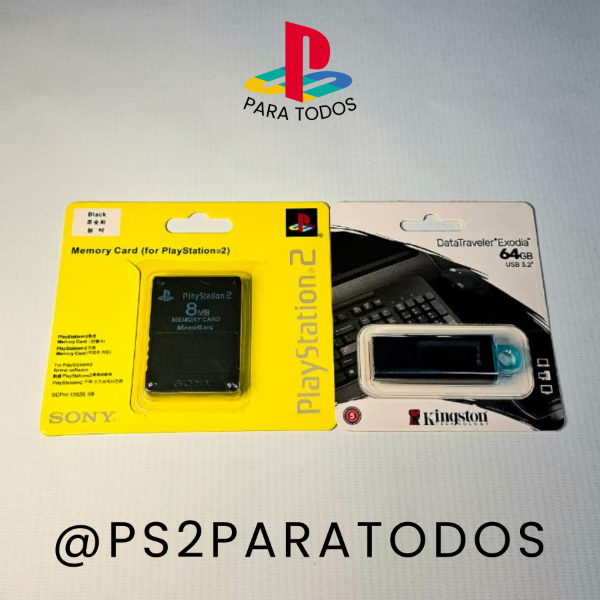 Producto - PS2 - PENDRIVE 64GB + MEMORY CARD 8MB (30 JUEGOS)