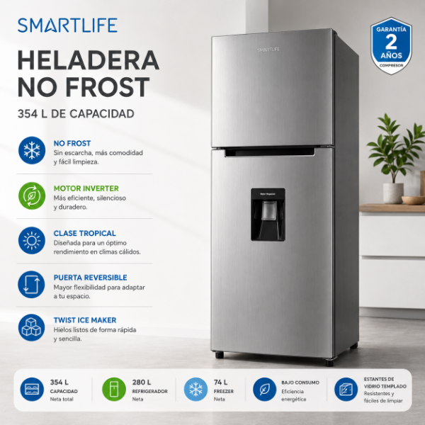 Producto - HELADERA SMARTLIFE 354 LTS NO FROST INVERTER