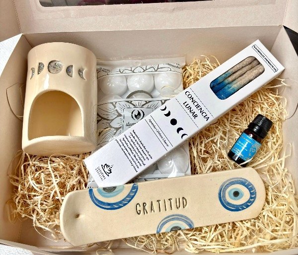 Producto - Box hornito + portasahumerio tablita GRATITUD o VIBRA ALTO