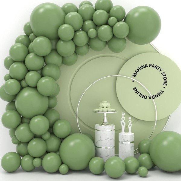 Producto - Globos de látex verde oliva x 10