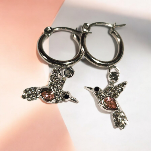 Producto - Argollitas colibri rosa