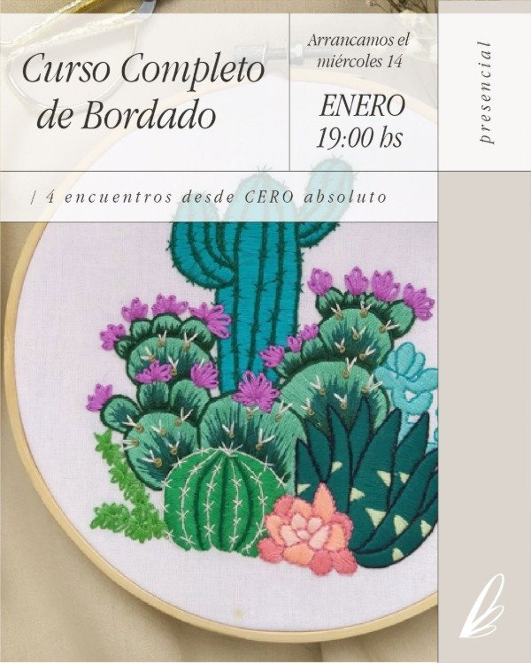 Producto - Curso de Bordado ENERO - Nivel Inicial