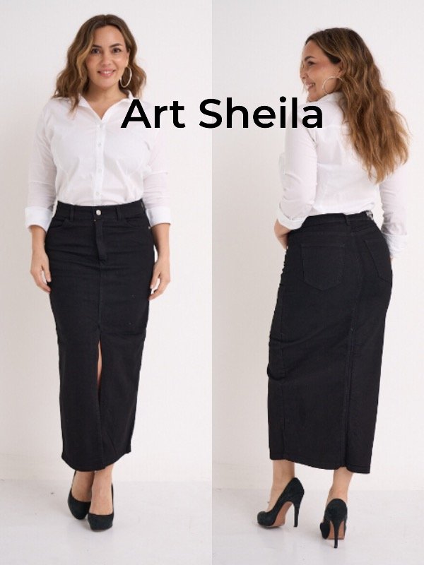 Producto - Falda Sheila negro jeans Elastizada