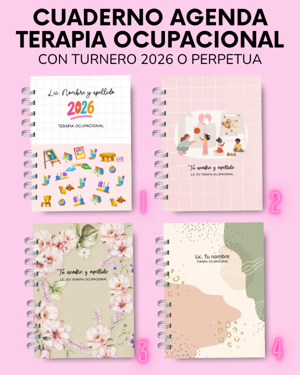 Producto - CUADERNO AGENDA TERAPIA OCUPACIONAL CON TURNERO