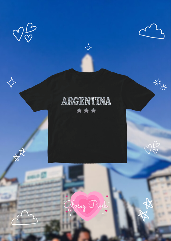 Baby Tee Argentina glitter plateado