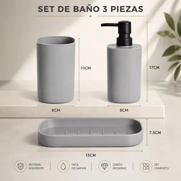 Producto - SET DE BAÑO DE 3 PIEZAS SOLO PLASTICO - 2