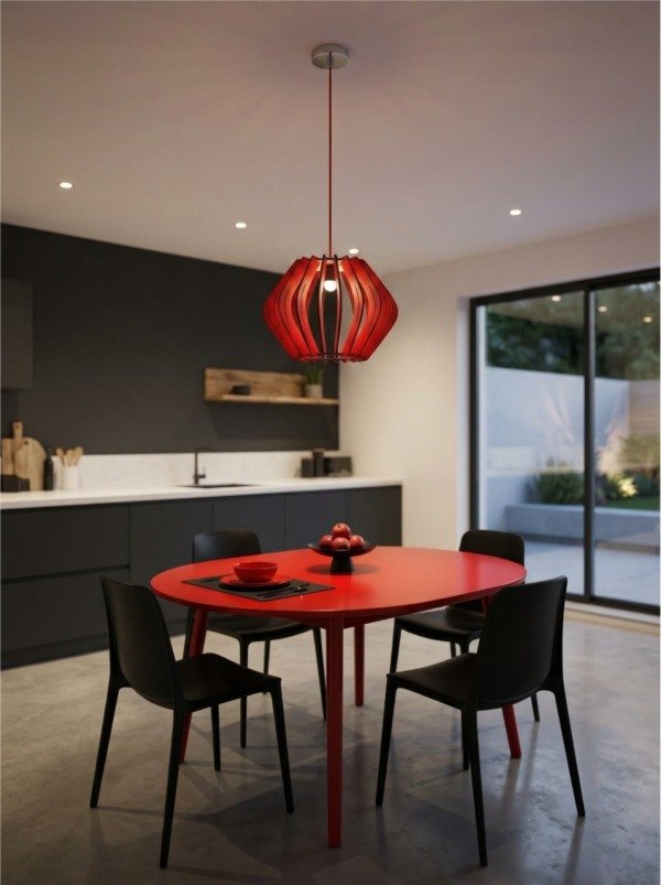 Producto - Lámpara colgante ACRUX / Rojo Fuego - 4