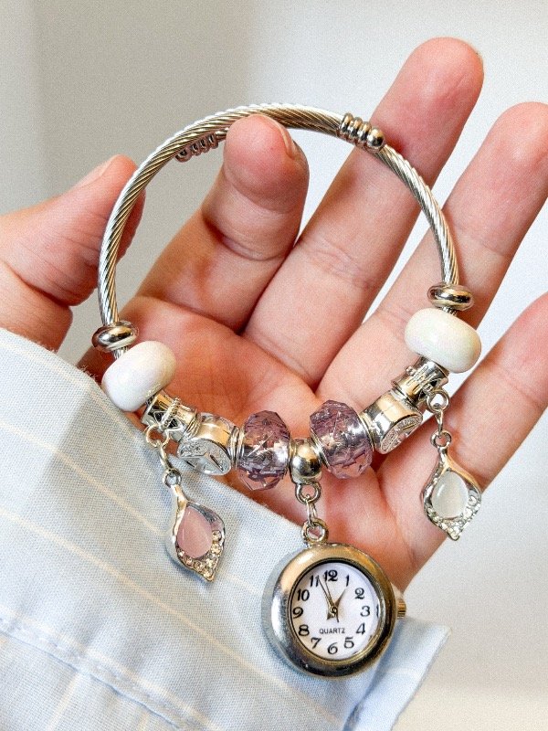 Producto - Pulsera Charms pando con reloj5 -acero quirúrgico