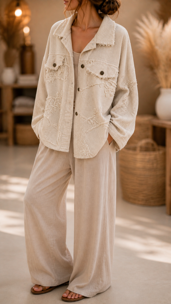 Producto - Campera de Corderoy con bordado
