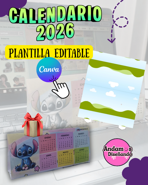 Producto - CALENDARIO 2026 HORIZONTAL. PLANTILLA EDITABLE CANVA