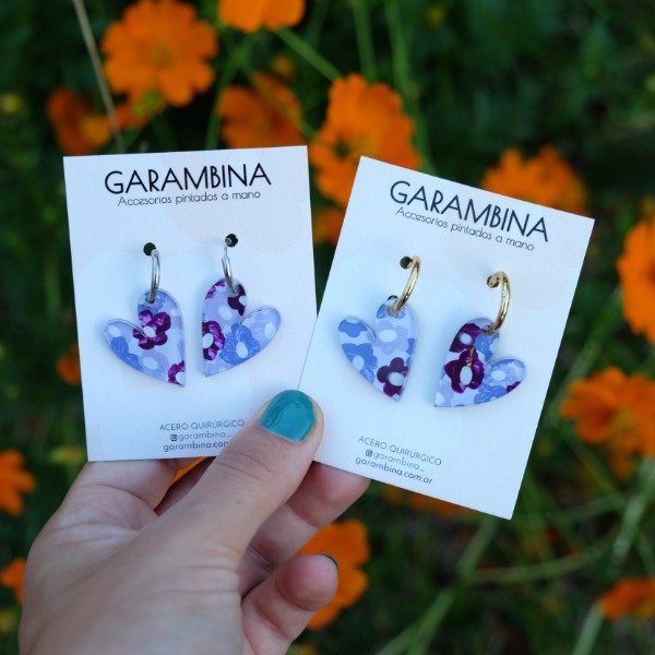 Producto - Corazon - Flores lilas