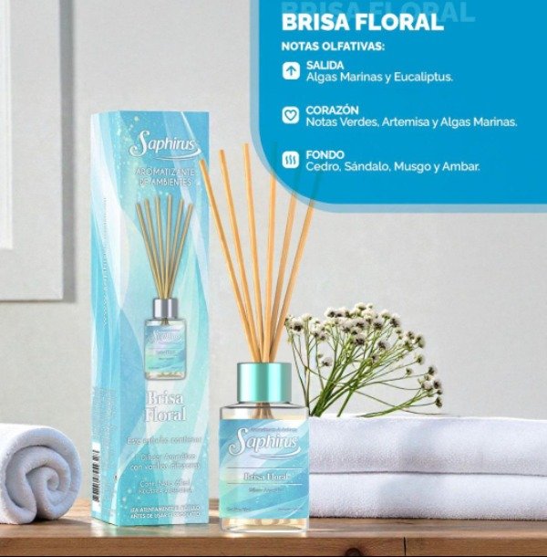 Producto - DIFUSOR CON VARILLAS SAPHIRUS 60ML "BRISA FLORAL"