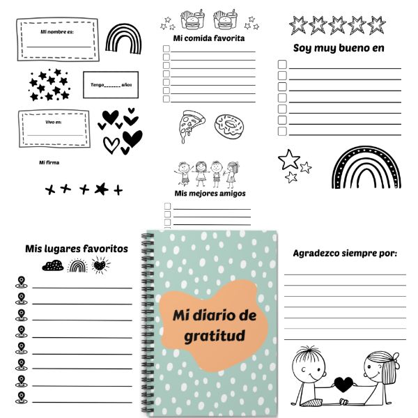 Producto - Diario infantil de Gratitud - Actividades . PLA02