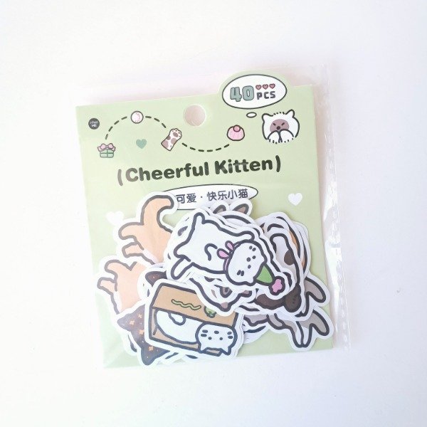Producto - Set de 40 stickers - Cheerful Kitten