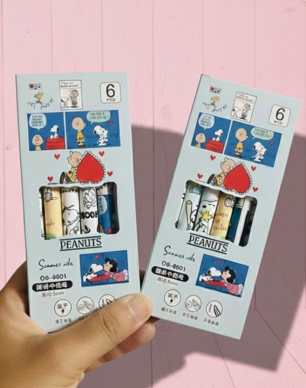 Producto - Set de lapiceras snoopy corazón x 6