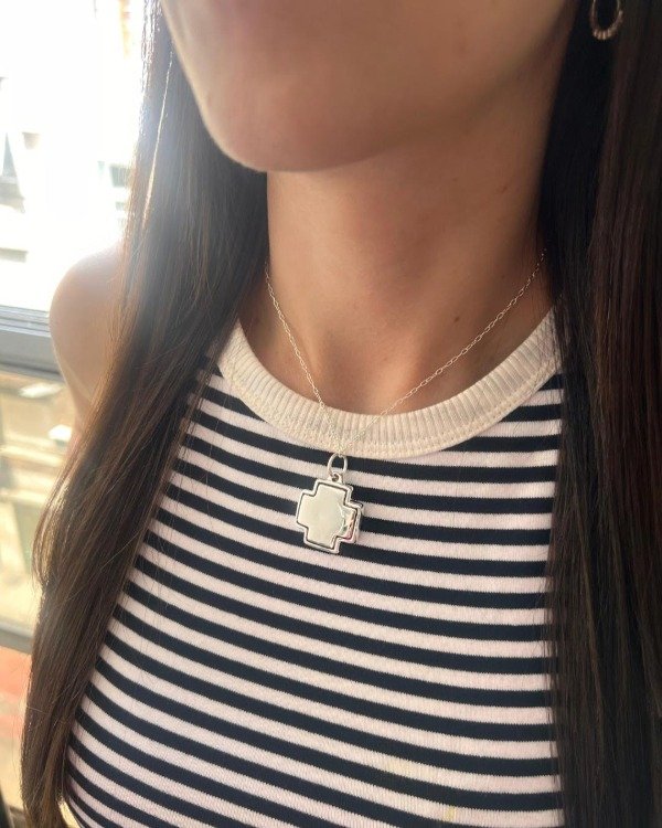 Producto - Conjunto Cadena y dije de Plata inflada - Cruz