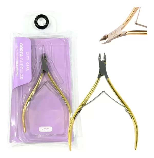 Producto - Alicate Acero Inoxidable Cortacutícula City Girl Profesional Dorado