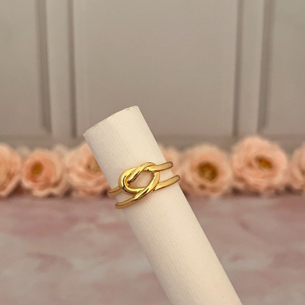 Producto - Anillo Acero Dorado Art 5038