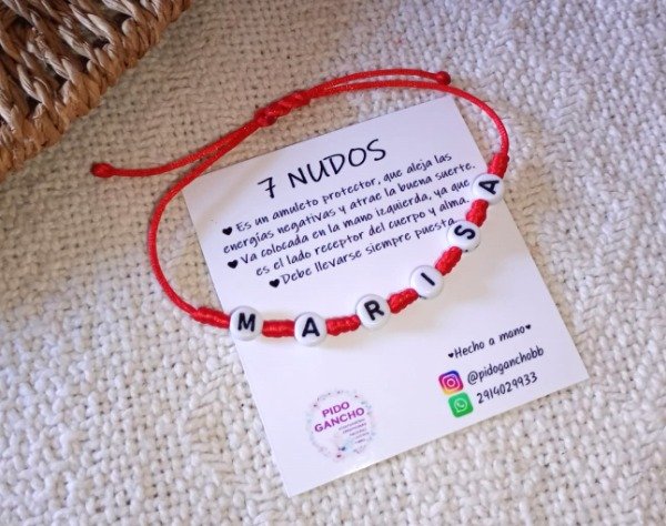Producto - Pulsera 7 nudos con cuentas acrílicas
