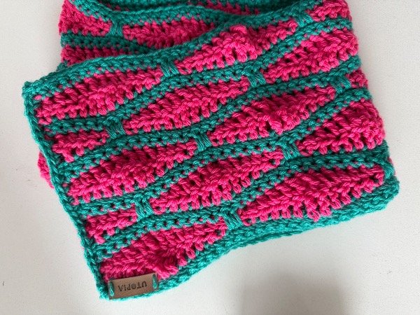 Producto - Cuello Infinito Fucsia y Verde - 2