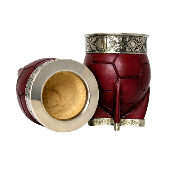 Producto - Mate imperial gajo pelotas con base de alpaca color marrón