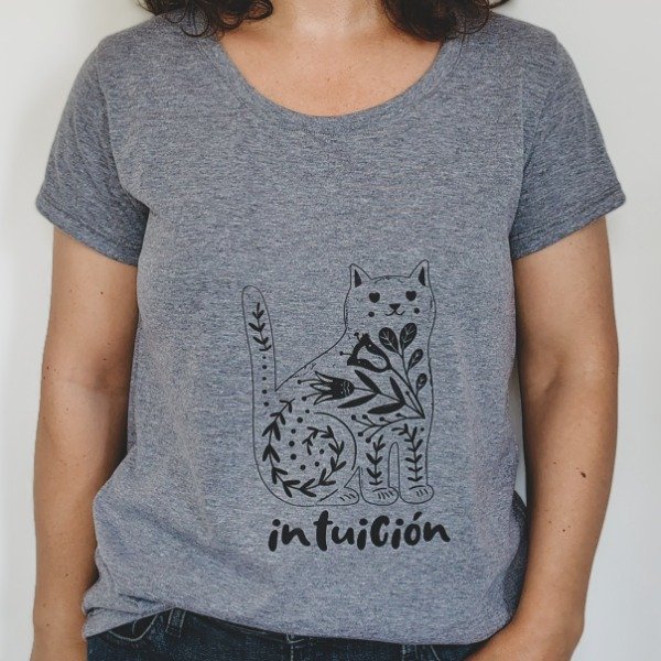 Producto - Remera Intuicion Escote Redondo Gris