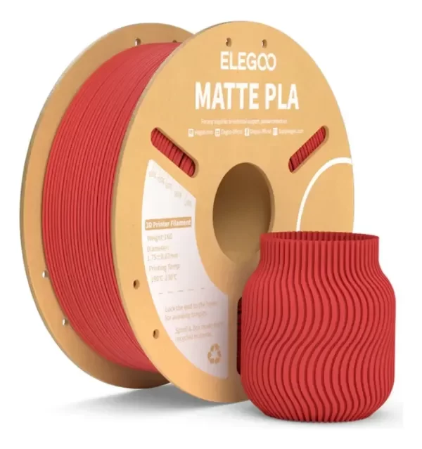 Producto - FILAMENTO ELEGOO PLA MATTE ROJO RUBI 1,75mm - 0
