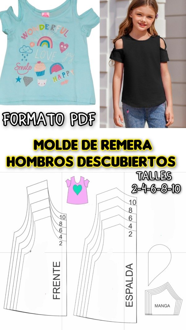 Producto - Remera infantil hombros descubiertos