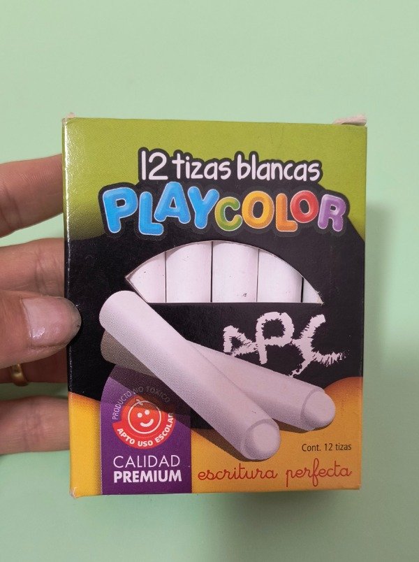 Producto - Tizas blancas x 12 unid playcolor