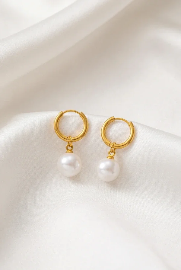 Producto - Aros Argollas con Perla