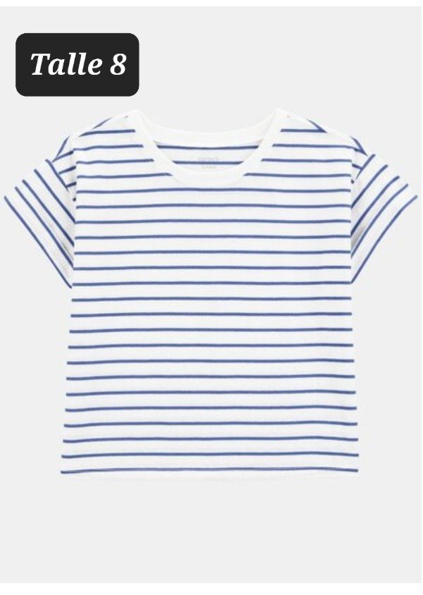 Remera manga corta carters talle 8 rayada azul