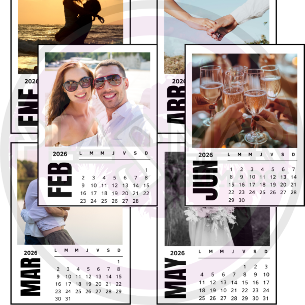 Producto - Plantilla editable calendario polaroid 2026